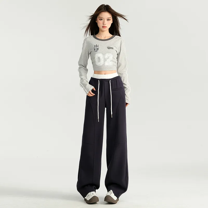 ZAZN Casual Pants Women's Navy Blue-9