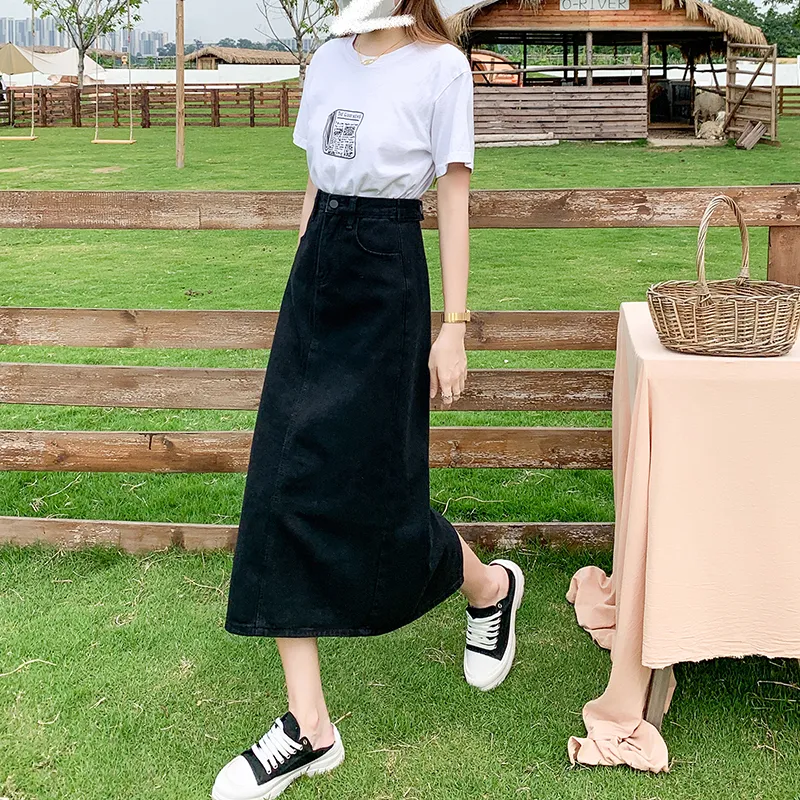ZAZN Denim Long Skirts Women's-23