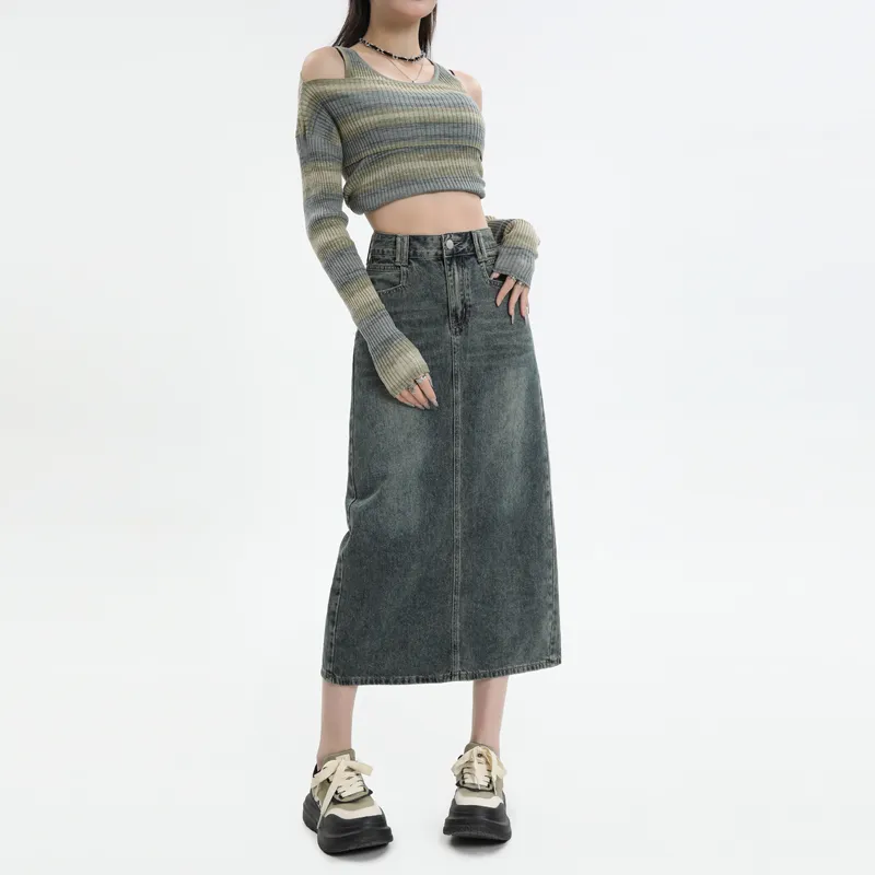 ZAZN Denim Long Skirts Women's-8