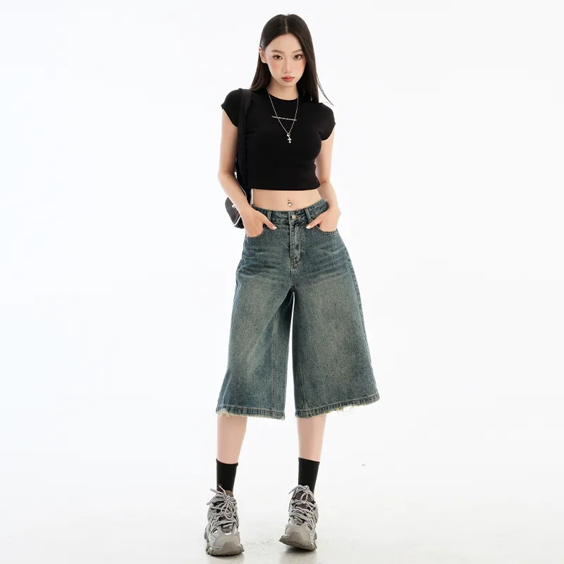 ZAZN Denim Shorts Women's Vintage Blue-2