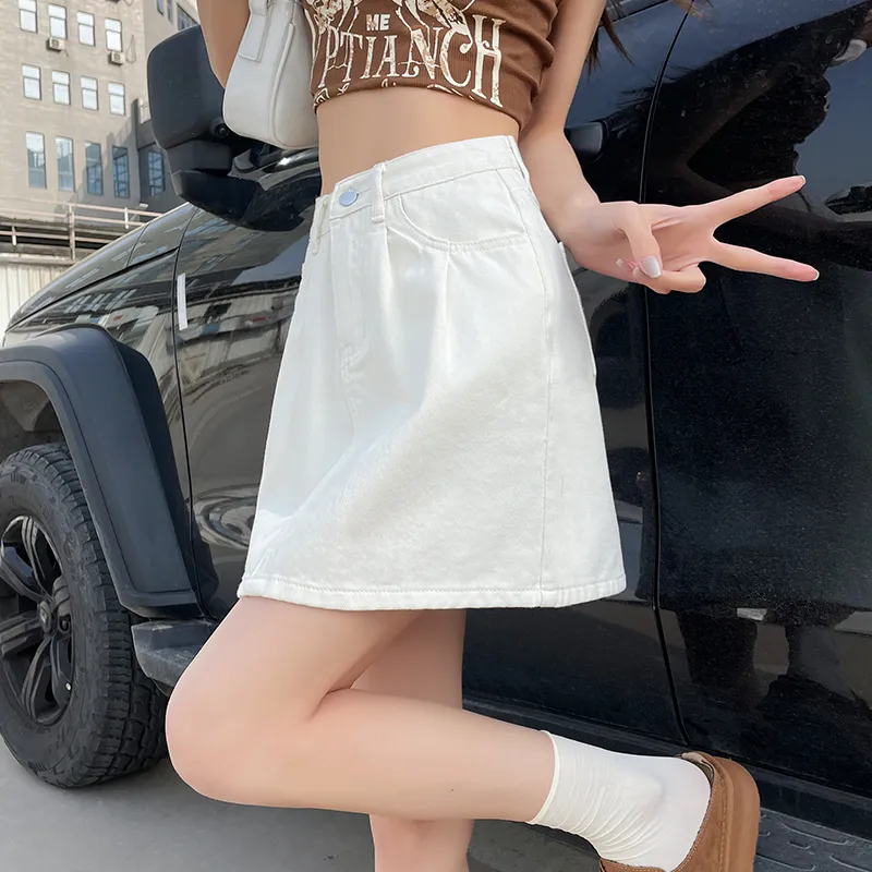 ZAZN Denim Short Skirts Women's-1