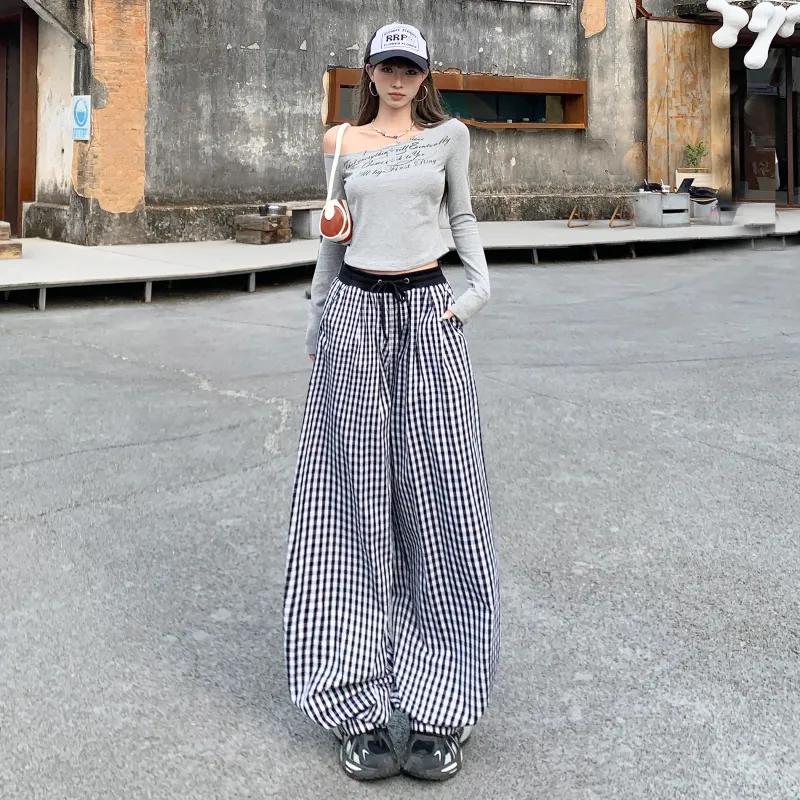 ZAZN Casual Pants Women's Plaid-9