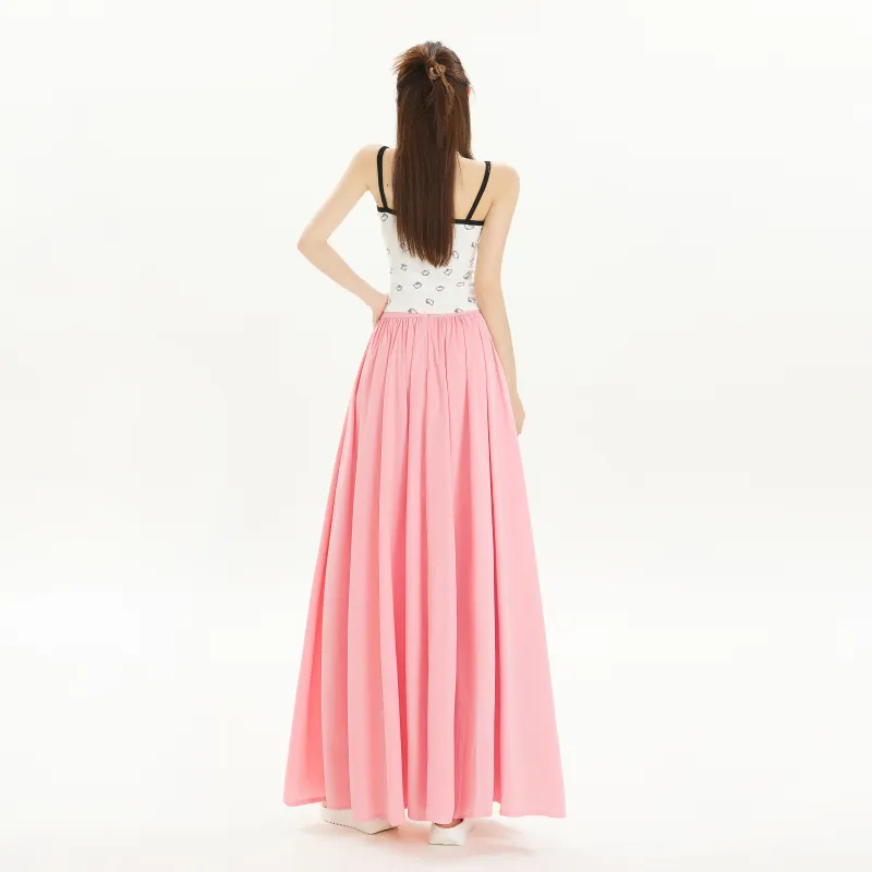 ZAZN Casual Long Skirts Women's White-13