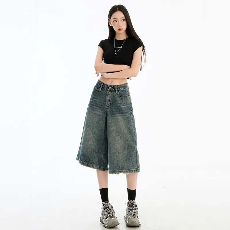 ZAZN Denim Shorts Women's Vintage Blue-5