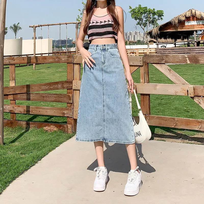 ZAZN Denim Long Skirts Women's-15