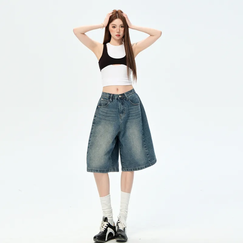 ZAZN Denim Shorts Women's Vintage Blue-2