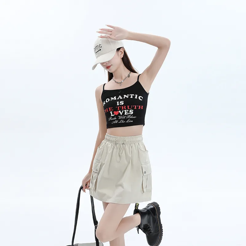 ZAZN Casual Short Skirts Women's White-7