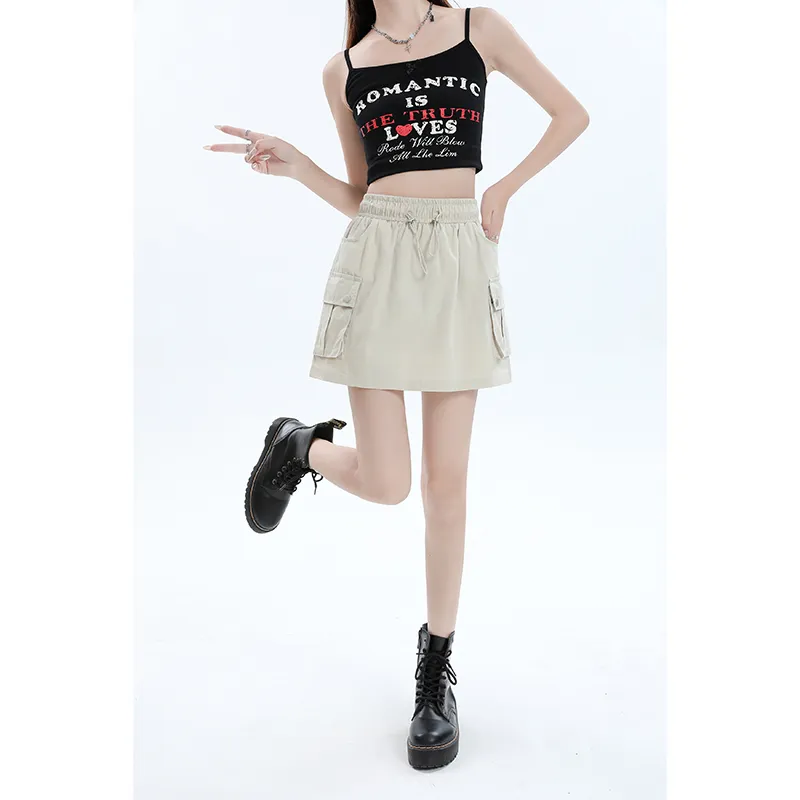 ZAZN Casual Short Skirts Women's White-8