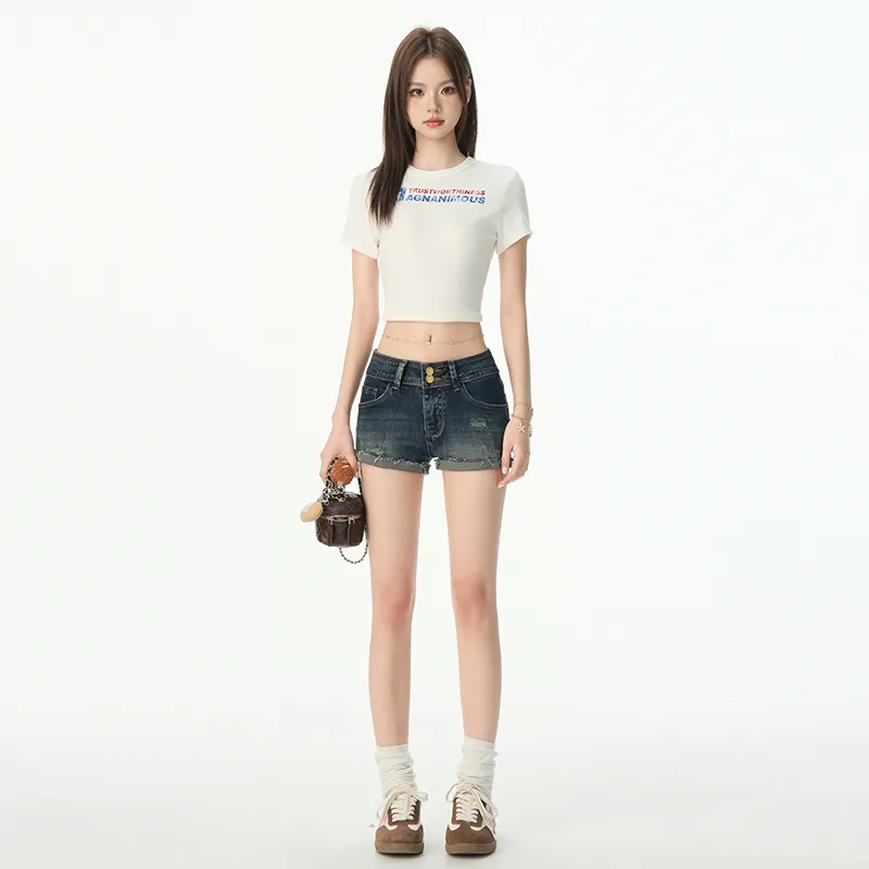 ZAZN Denim Shorts Women's Vintage Blue-2