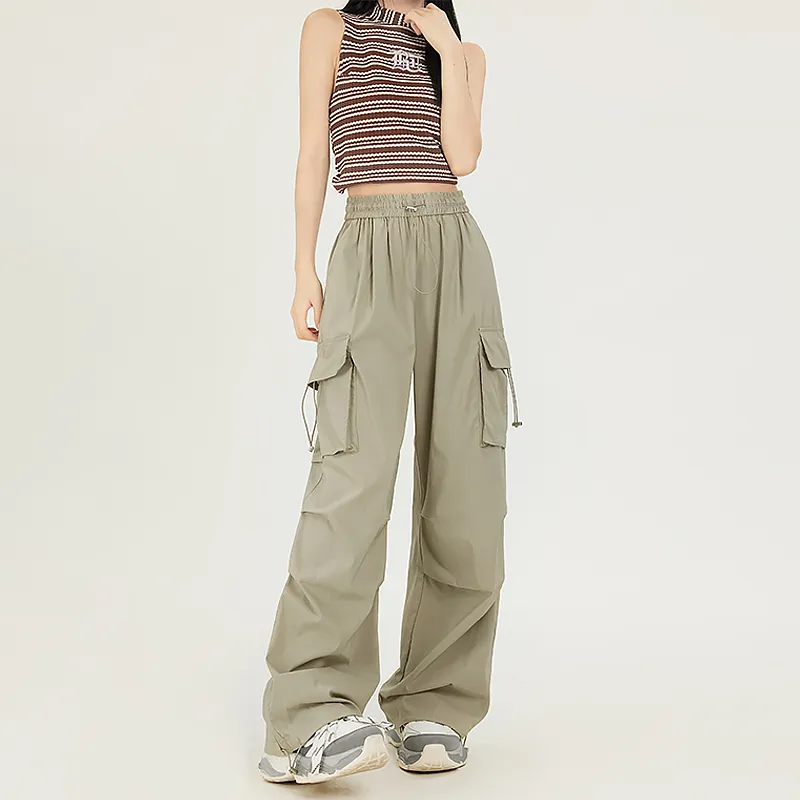 ZAZN Casual Pants Women's Khaki Green-5