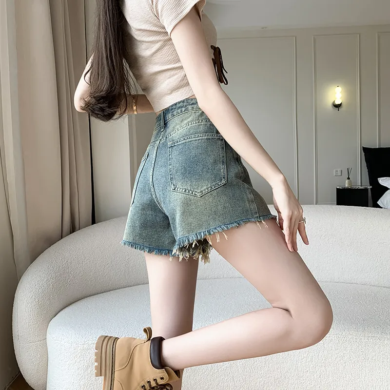 ZAZN Denim Shorts Women's Mint Blue-9