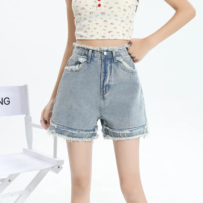 ZAZN Denim Shorts Women's Light Blue-4