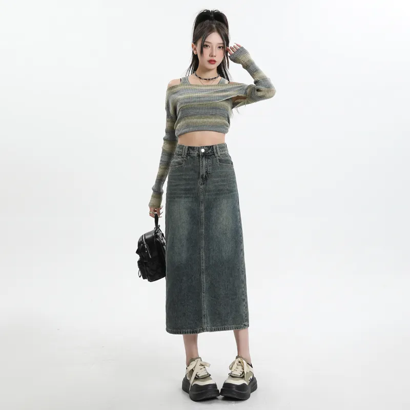 ZAZN Denim Long Skirts Women's-6
