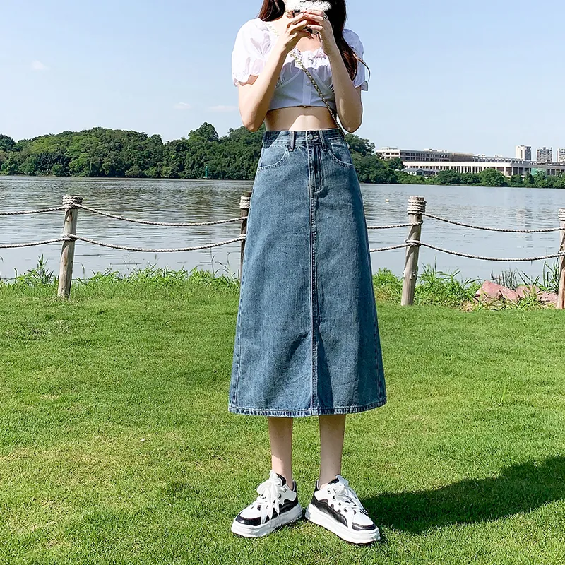 ZAZN Denim Long Skirts Women's-9