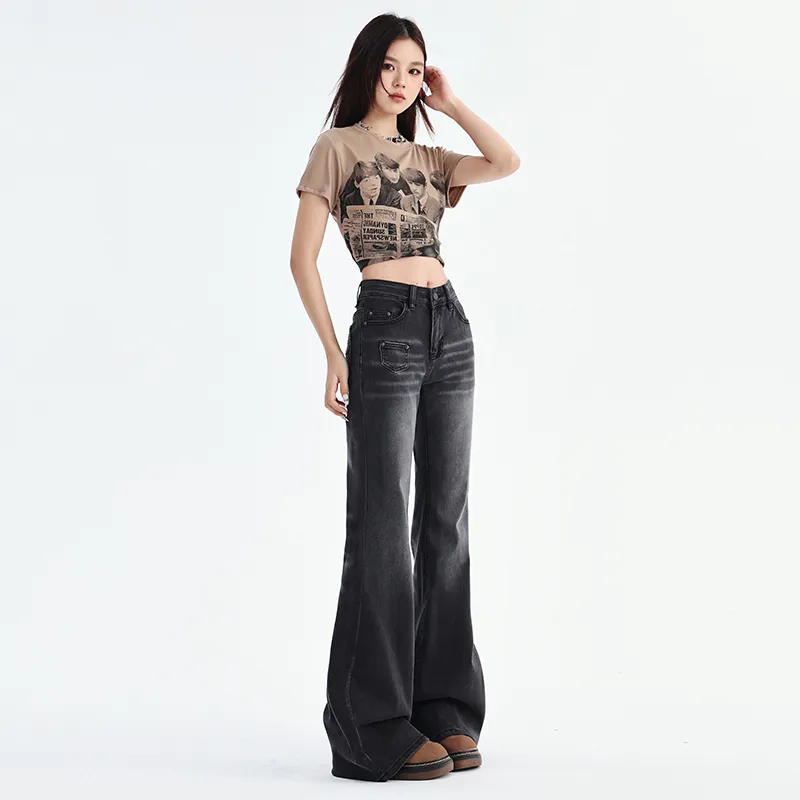 ZAZN Jeans Women's Black Gray Color-5