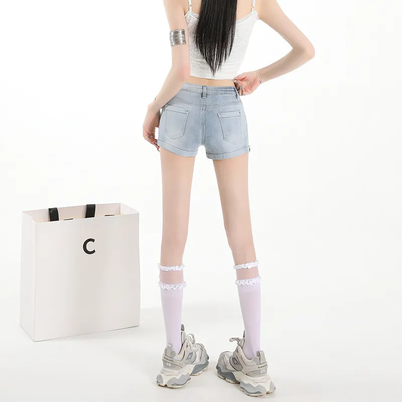 ZAZN Denim Shorts Women's Dark Blue-9