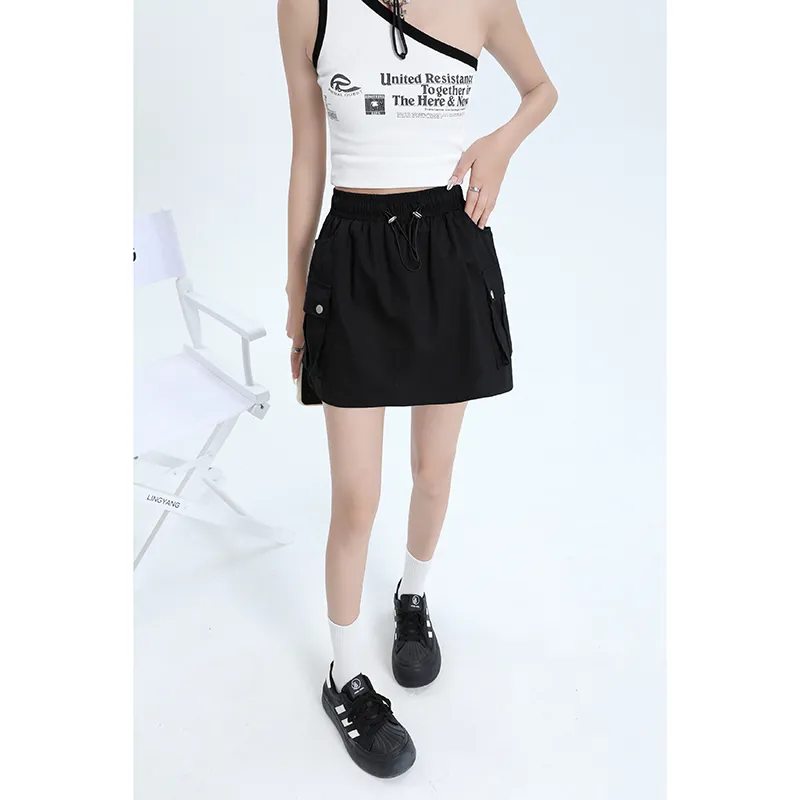 ZAZN Casual Short Skirts Women's White-11