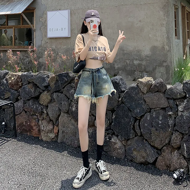 ZAZN Denim Shorts Women's Vintage Blue-6