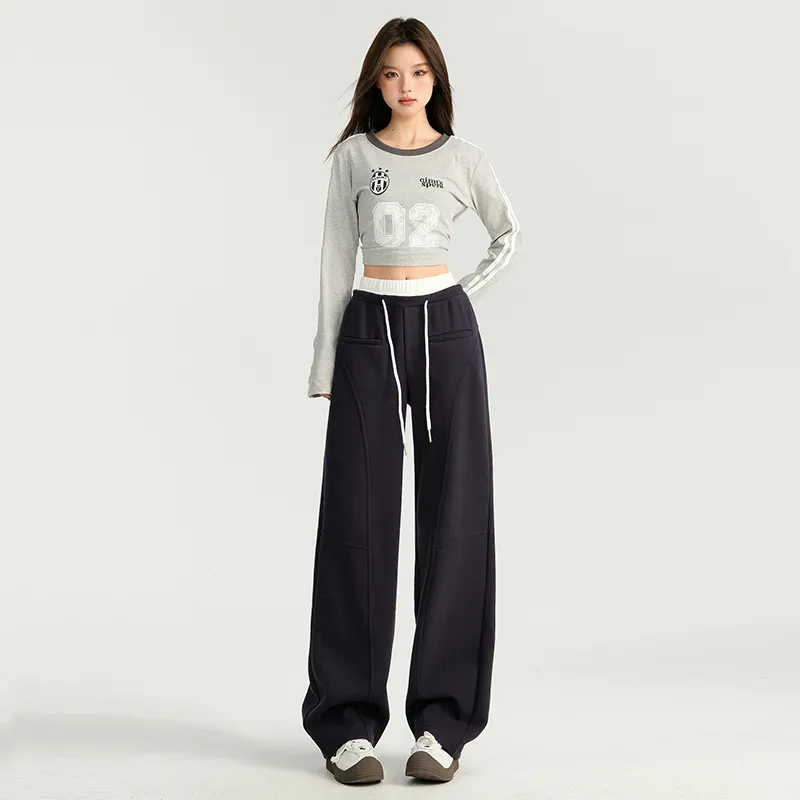 ZAZN Casual Pants Women's Navy Blue-10