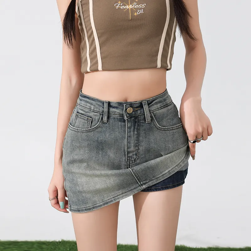 ZAZN Denim Short Skirts Women's Nostalgic Blue-4