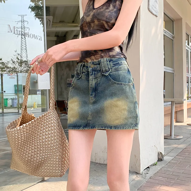 ZAZN Denim Short Skirts Women's Vintage Blue-4