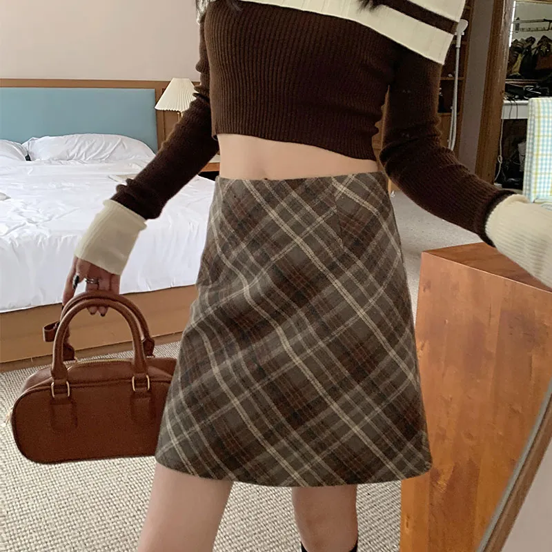 ZAZN Casual Short Skirts Women's Coffee-6