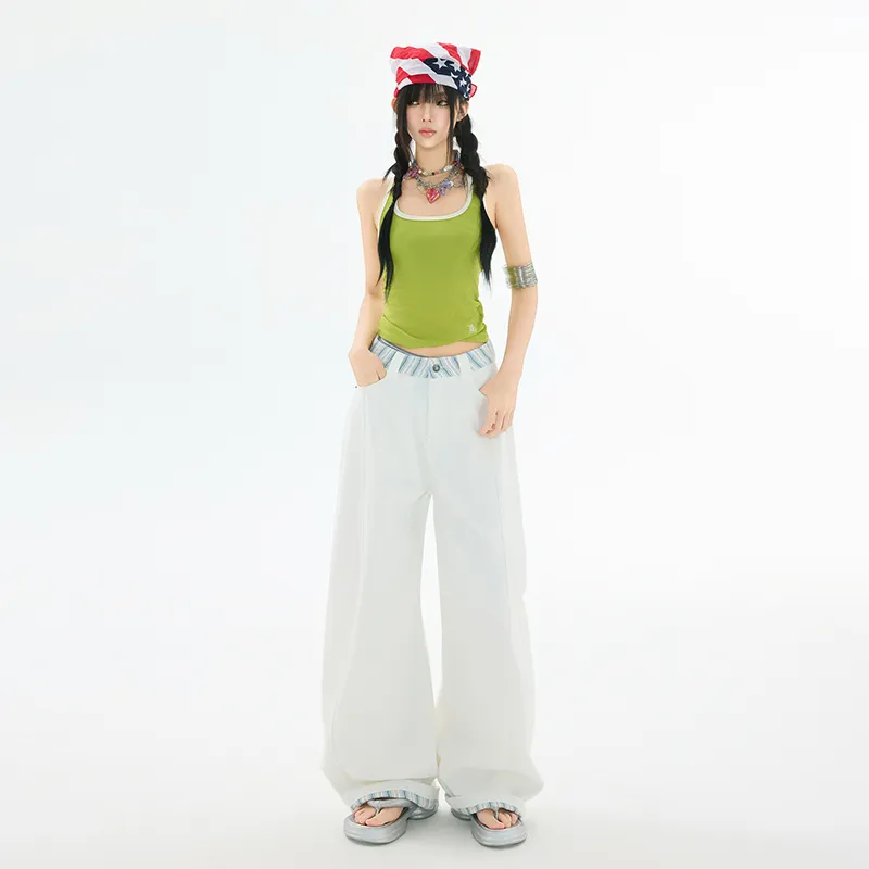 ZAZN Jeans Women's White-5