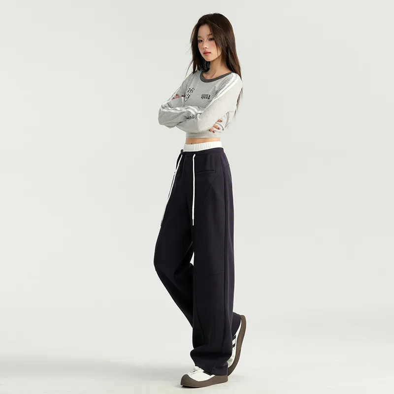 ZAZN Casual Pants Women's Navy Blue-6
