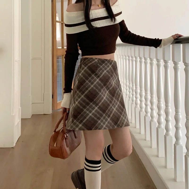 ZAZN Casual Short Skirts Women's Coffee-5