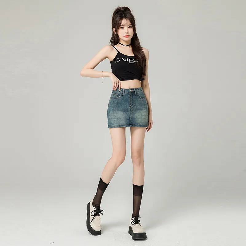 ZAZN Denim Short Skirts Women's-15