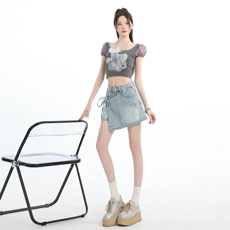 ZAZN Denim Short Skirts Women's-12