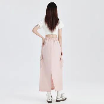 ZAZN Casual Long Skirts Women's Pink