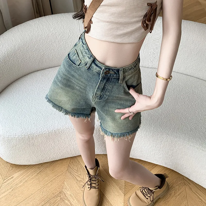 ZAZN Denim Shorts Women's Mint Blue-8