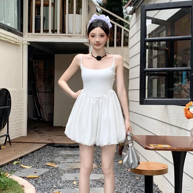 ZAZN Slip Dresses Women's White-4