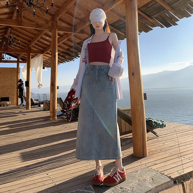 ZAZN Denim Long Skirts Women's-3