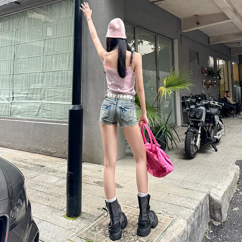ZAZN Denim Shorts Women's Vintage Blue-6
