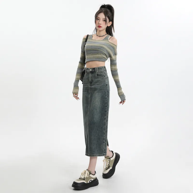 ZAZN Denim Long Skirts Women's-7