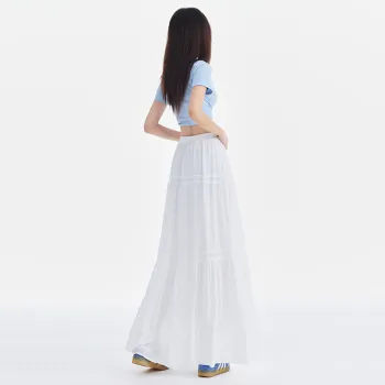 ZAZN Casual Long Skirts Women's White