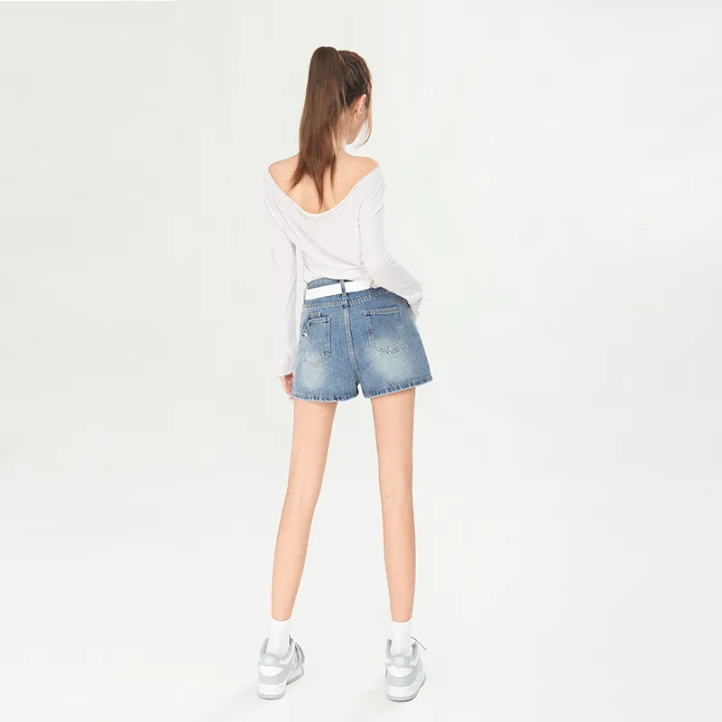 ZAZN Denim Shorts Women's Nostalgic Blue-0