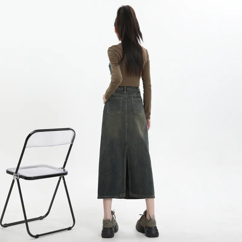 ZAZN Denim Long Skirts Women's-4