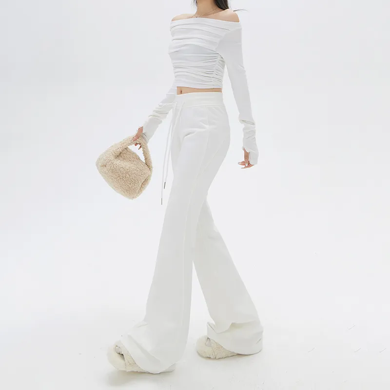 ZAZN Casual Pants Women's White-4