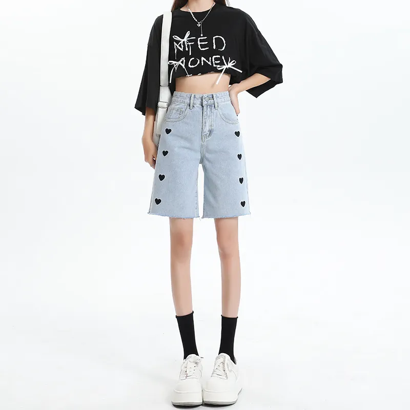ZAZN Denim Shorts Women's Light Blue-3