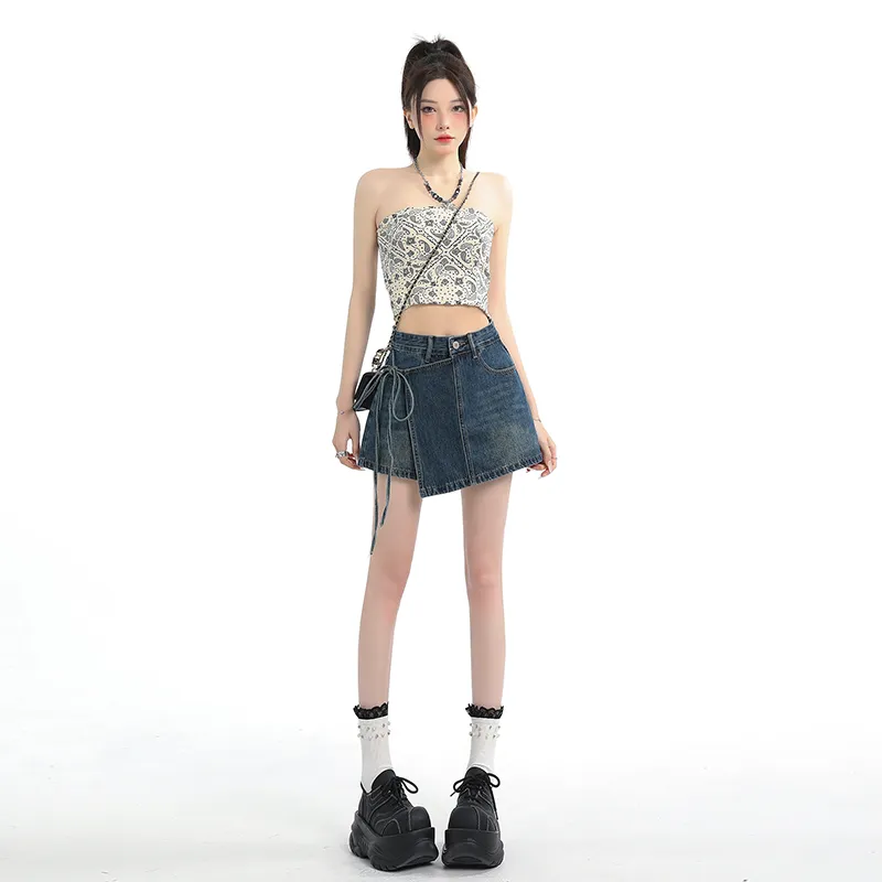 ZAZN Denim Short Skirts Women's-2