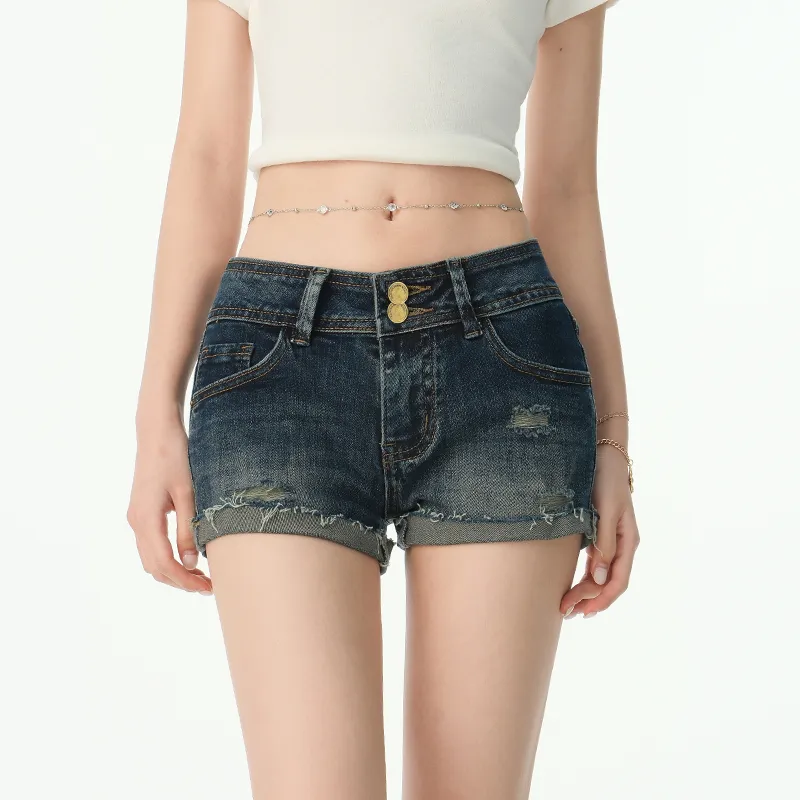 ZAZN Denim Shorts Women's Vintage Blue-4