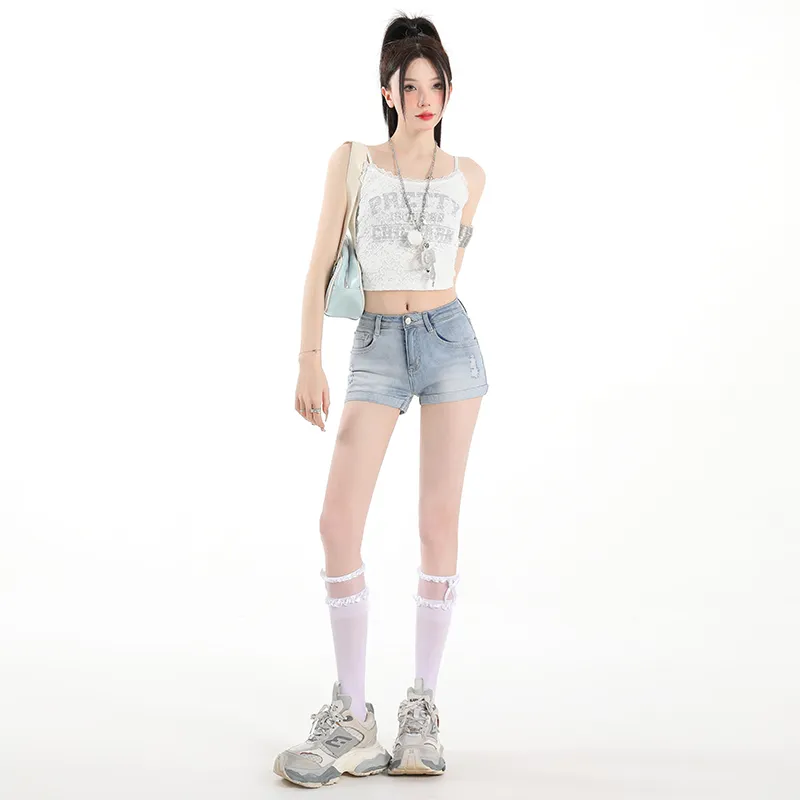 ZAZN Denim Shorts Women's Dark Blue-5