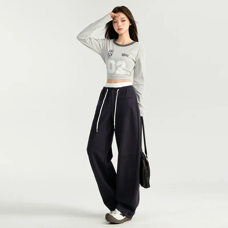 ZAZN Casual Pants Women's Navy Blue-2