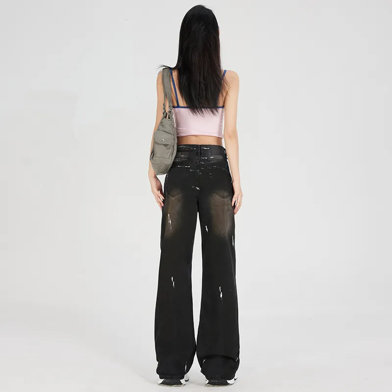 ZAZN Jeans Women's Dirty Dyed Black-0