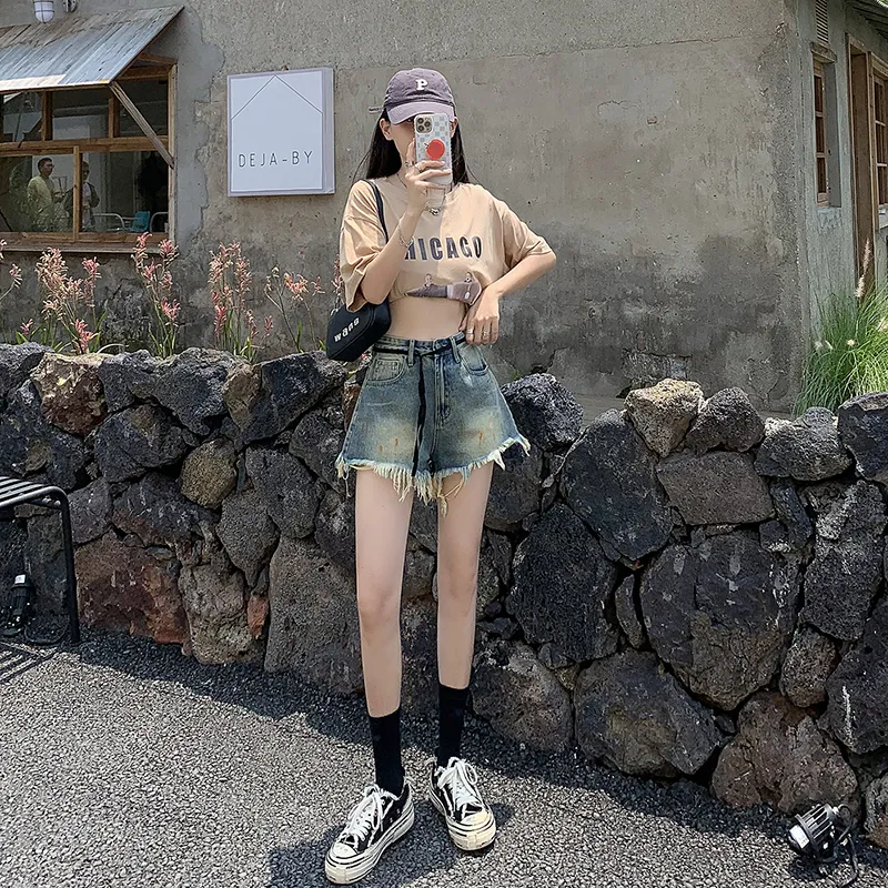 ZAZN Denim Shorts Women's Vintage Blue-3