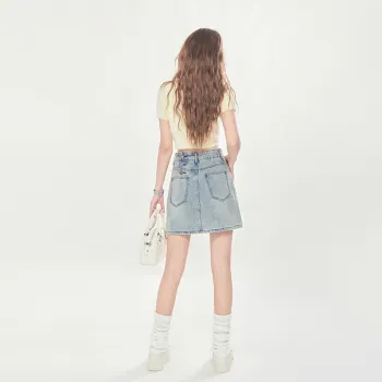 ZAZN Denim Short Skirts Women's Nostalgic Blue