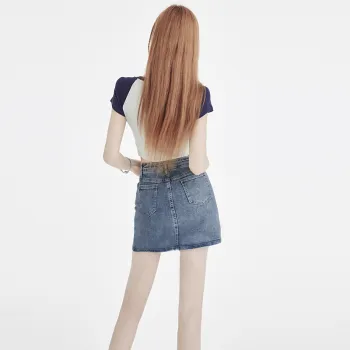 ZAZN Denim Short Skirts Women's Blue